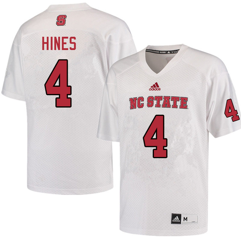 Men #4 Tabari Hines NC State Wolfpack College Football Jerseys Sale-White - Click Image to Close